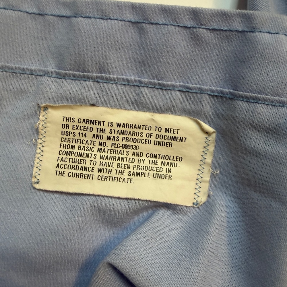 USPS Light Blue Work Shirt - unisex size 38 regular - Picture 7 of 11